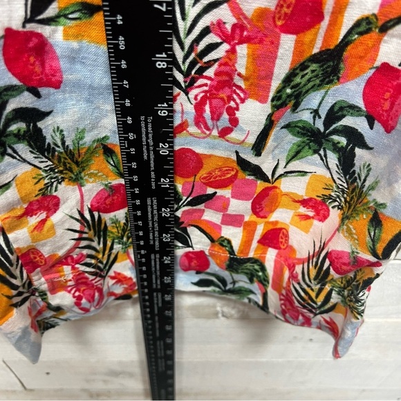 C&C‎ California Linen Pants Womens Med Floral Pull On Wide Leg Pockets - Picture 10 of 10